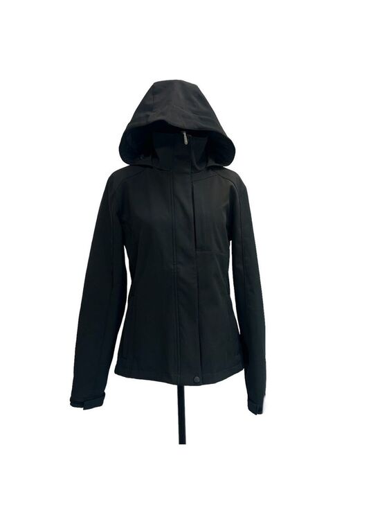 Avia Jackets & Blazers - Avia black hooded full front zip long sleeve jacket coat Sz M